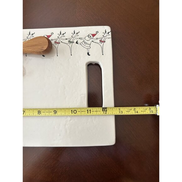 Arlington Designs Ceramic Cheese Board & Knife Set with Santa & Reindeer Design - Picture 5 of 5